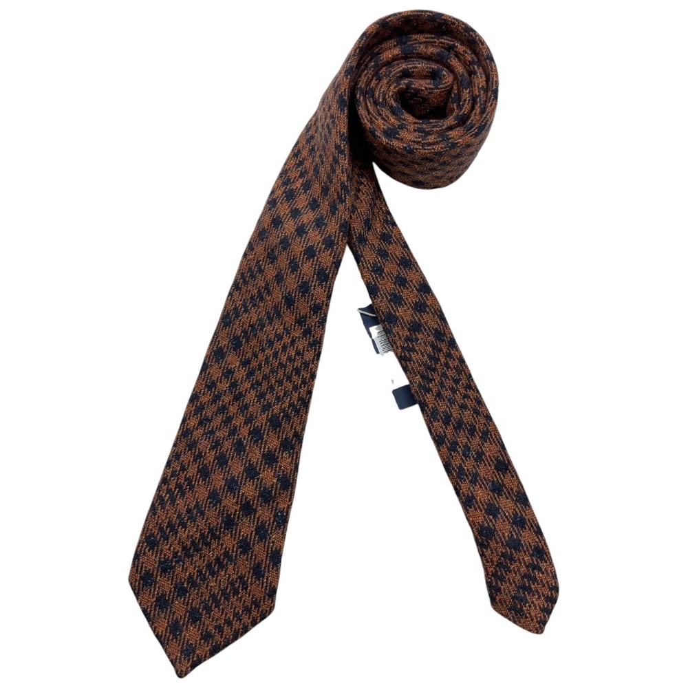 🆕SUITSUPPLY Navy/Brown Wool Blend LUXURY Tie ITALY